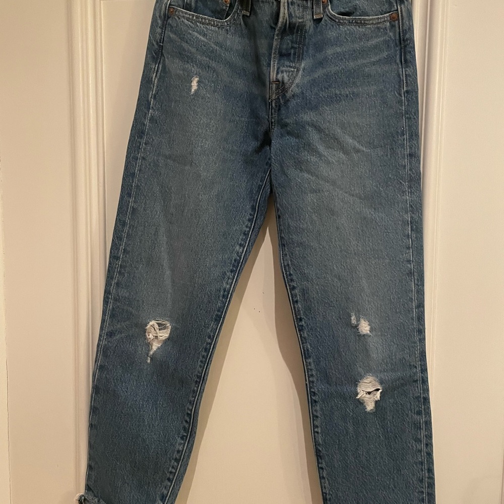 Levi’s Wedgie Button Fly Distressed Jeans